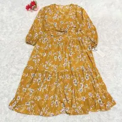 新品未使用 グレースコンチネンタル ロングワンピース 花柄 ティアード S