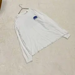 BAYFLOW ホワイト 長袖Tシャツ 青いロゴプリント　L
