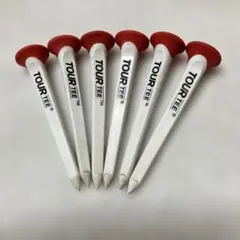 TOUR TEE ティー 6本セット ホワイト/レッド