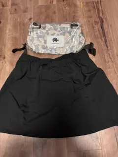 bebenuvo 迷彩柄バッグと黒スカートセット