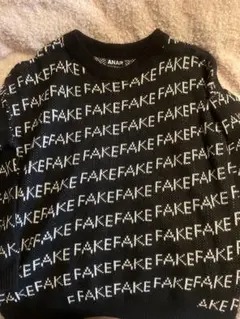 ANAP FAKE ロゴ ニット セーター ブラック