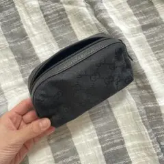 訳あり　GUCCI グッチ ポーチ GGキャンバス 黒 化粧ポーチ
