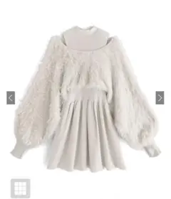【新品・タグ付き‼️】GRL 前後2Wayシャギードッキングニットミニワンピース