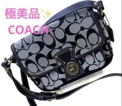 希少 美品 コーチ ショルダーバッグ シグネチャー ターンロック クロスボディ