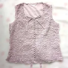 新品 ピンクハウス♥ピコフリルいっぱいのノースリーブブラウス