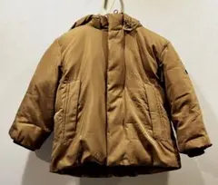 【美品】プティマイン プチマイン ダウンジャケット90 キャメル フード着脱可