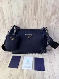 PRADA プラダ ショルダー ナイロン ダブルファスナー ミニポーチ バッグ