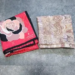 イヴ・サンローラン　LANVIN　ハンカチ2枚セット