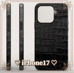 iphone17ケース クロコダイル ワニ柄 スマホケース 黒 携帯ケース 新品