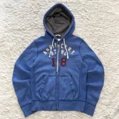 無地パーカー ブルー