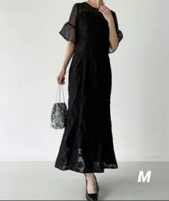 ジュノア シアージャガードマーメイドワンピース M ブラック