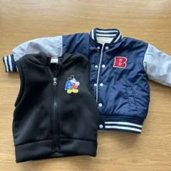 ミッキーマウスベスト90㎝、リバーシブルブルゾン90㎝　2点セット