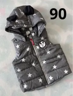 【期間限定値下げ1500→】子ども服　ダウンベスト　ミッキー　フード取り外し可能