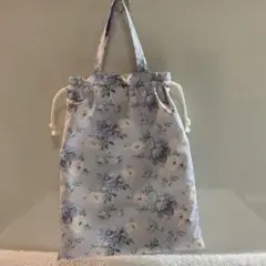 ハンドメイド　手提げ巾着バッグ　ローラアシュレイ生地使用
