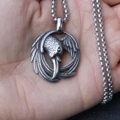 メンズ バード 韓国 アクセサリー 白鳥 ネックレス シルバー 鳥