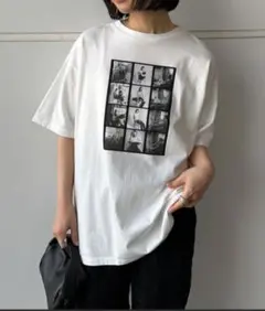 select MOCA フォトプリント 半袖Tシャツ ホワイト系