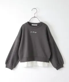 ikka 裾シフォン ミニロゴ刺繍 プルオーバー140cmのサムネイル