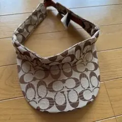 コーチ サンバイザー シグネチャー ベージュ ブラウン　M/L
