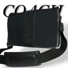 美品　COACH　269　メッセンジャーバッグ　キャンバス　レザー　ブラック
