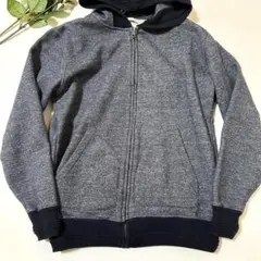 ikka イッカ　ジップアップフード付きパーカー　メンズ　Mサイズ　グレー系