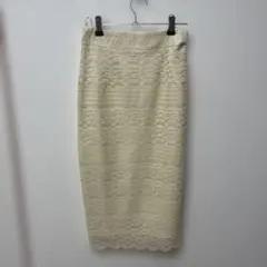 アイボリー ポリエステル タイトスカート S