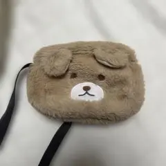 クマの顔デザイン ポシェット　ファーショルダーバッグ