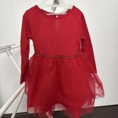 キッズ ワンピース レッド チュール　90cm