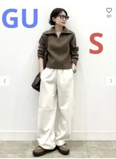 スウェットバレルレッグパンツ gu