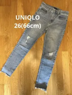 UNIQLO スキニーデニム ウルトラストレッチ　ダメージ加工　26のサムネイル