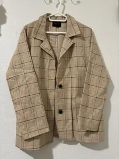 BOBBI JAY テーラードジャケット ベージュ・チェック柄