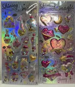 【新品】シャカシャカシール キラキラ ラメ 立体 シール 3D 2枚セット ②