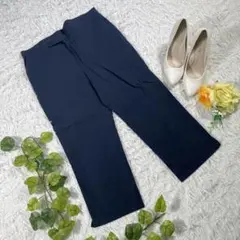 【COMME CA ISM】カジュアルパンツ　『L』　ネイビー　大きめ　コットン