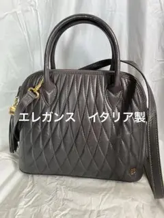ヴィンテージ　エレガンスイタリア製本革ハンド＆ショルダーバックのサムネイル