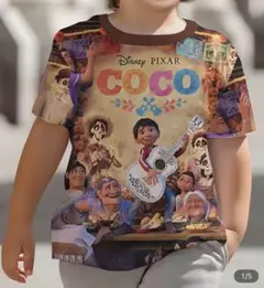 か*。様 Disney Pixar Coco 3Dプリント Tシャツ 9-10Y