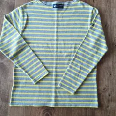 SAINT JAMES 長袖ストライプカットソー グレー/イエロー