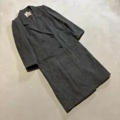 カシミヤ65% ロングコート ダブルブレスト 大きいサイズ13 グレー カシミヤ65% ロングコート ダブルブレスト 大きいサイズ13 グレー