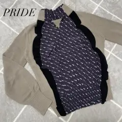 PRIDE プライド 異素材ドッキングニット 長袖のサムネイル
