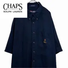 CHAPS RALPH LAUREN ネイビー 半袖ボタンシャツ ラルフローレン