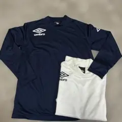 umbro 長袖Tシャツ 2枚セット ネイビー ホワイト