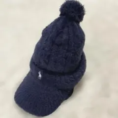 【即発送】新品　ポロラルフローレン　ニット帽、バイザーセット　ケーブル編み