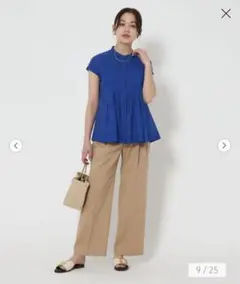 グリーンレーベルリラクシング　タック ワイド パンツ