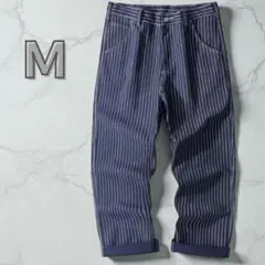 ウォバッシュ デニムパンツ ヒッコリー ストライプ ワイド アメカジ Ｍ