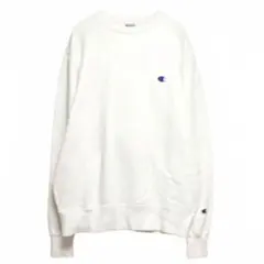 【チャンピオン】 ホワイト/ クルーネック /トレーナー/　ロゴ/　《M》