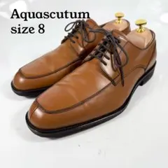 【美品】Aquascutum アクアスキュータム　ビジネスシューズ（8）茶　４Eのサムネイル