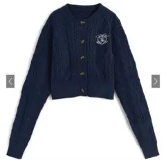 GRL ロゴ刺繍ケーブル編みニットカーディガン [ru1214] ピンク F