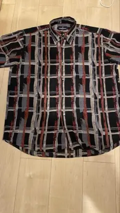 CLAUDIO VALENTINO 半袖柄シャツシアーシャツ希少古着Ｌサイズ相当のサムネイル