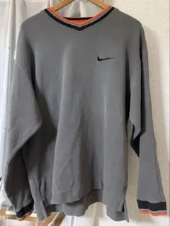 ナイキ トレーナー 古着 M グレー オレンジ