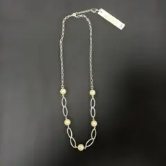 【新品タグ付き】パール調 ネックレス シルバーチェーン