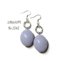 No.1245✽ハンドメイドピアス　アクリルパーツ　ブルーグレー?　シルバー