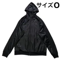 Adidas フード付き トラックジャケット O 黒 光沢 オールブラック